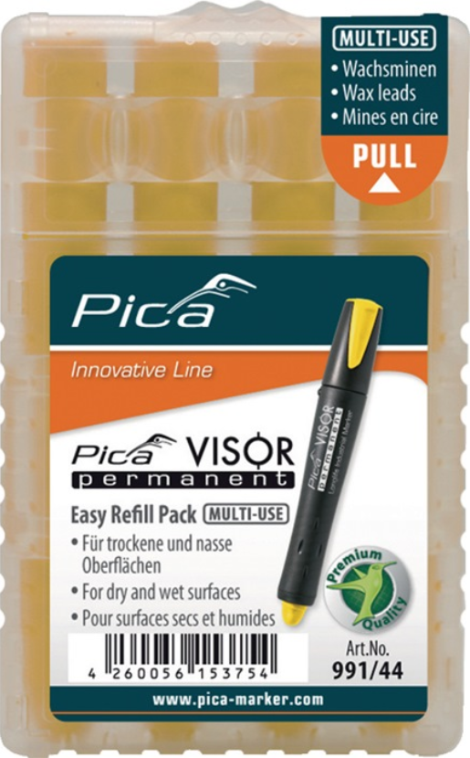 Minenset Visor permanent 4x "gelb" wasserfest 4 Minen/Set PICA