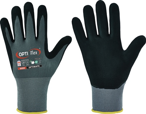 Handschuh OPTIMATE Gr.10 grau/schwarz EN