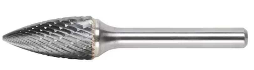 12x25 mm Hartmetall Frässtift Zahnung MX (Spitzbogenform)