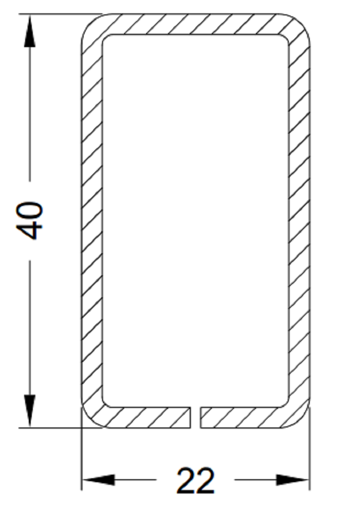 202623 Stahlrohr 22/40/2 vz. (VE 6m) I RG125