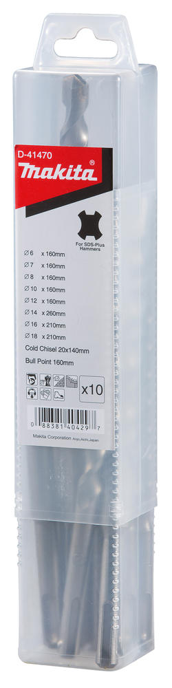 D-41470 SDS-PLUS Bohrer-Meißel-Set 10-tlg.