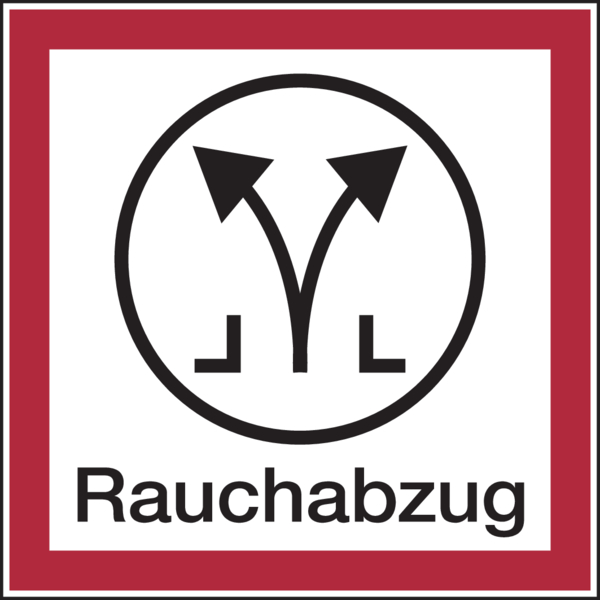810/62 mm Feuerwehrschild, Rauchabzug - angelehnt an DIN 4066