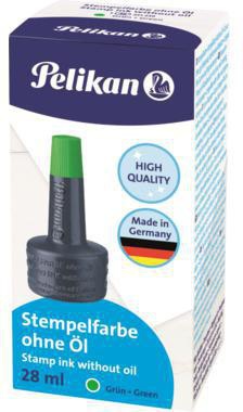 PELIKAN Stempelfarbe Pelikan 4K Gummistempel Polymerstempel grün Kunststoffflasche 28ml