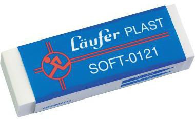 LÄUFER Radierer Läufer Plast Soft Bleistifte Buntstifte 2,1 x 1,2 x 6,5 cm (B x H x L) Kunststoff weiß
