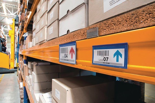 Etikettentasche B100xH38mm blau magn.50S