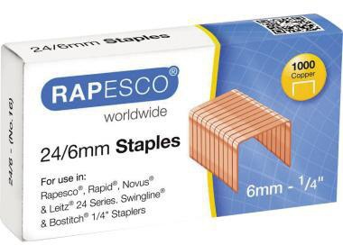 RAPESCO Heftklammer RAPESCO 24/6 Stahl verkupfert 1.000 St./Pack.