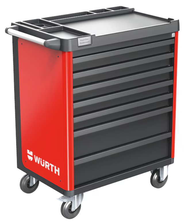 Würth System-Werkstattwagen BASIC 8.8 "Verkehrsrot" I 7 Schubladen