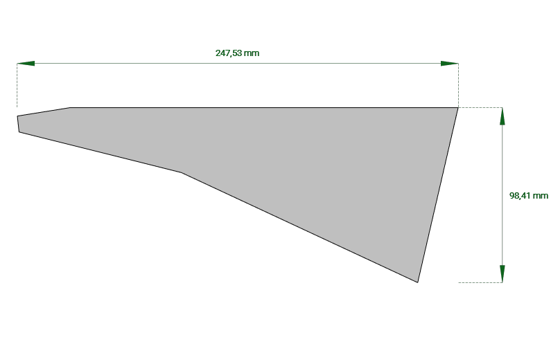 Flachlaserteil Freiform 247/98 mm