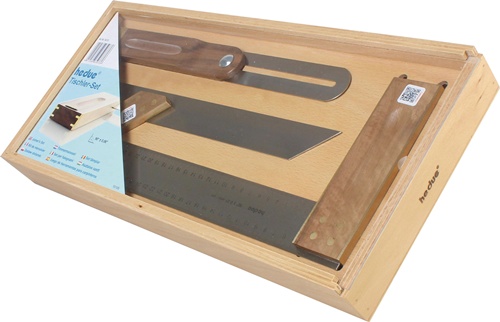 Tischler-Set 300mm 3-tlg.VA/Nussbaum ros