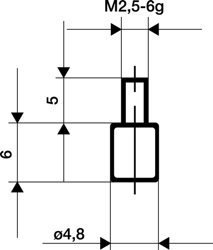 Messeins.D.4,8mm plan M2,5 STA z.Messuhr