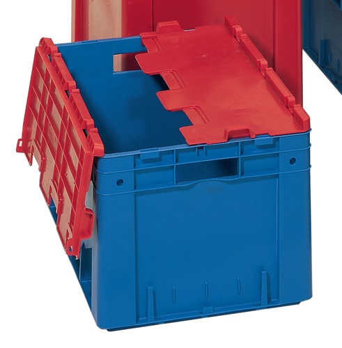 Klappdeckel PP L600xB400mm blau m.Scharn