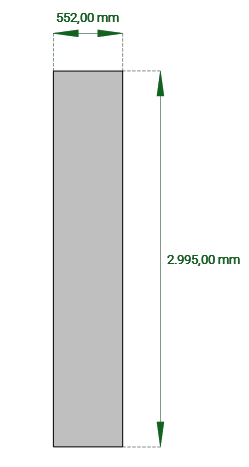 Blechzuschnitt 2995x552mm/ 5mm