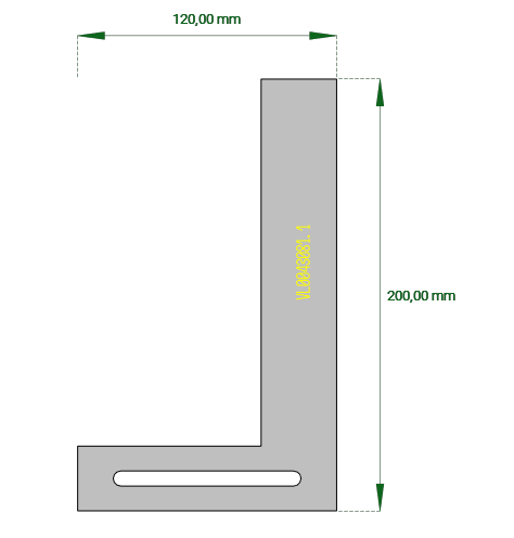 Stahlplatte als Winkel mit Loch | 200/120mm