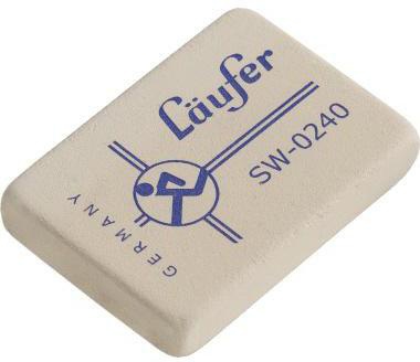 LÄUFER Radierer Läufer SW Bleistifte Farbstifte 2,8 x 0,8 x 4 cm (B x H x L) Naturkautschuk weiß