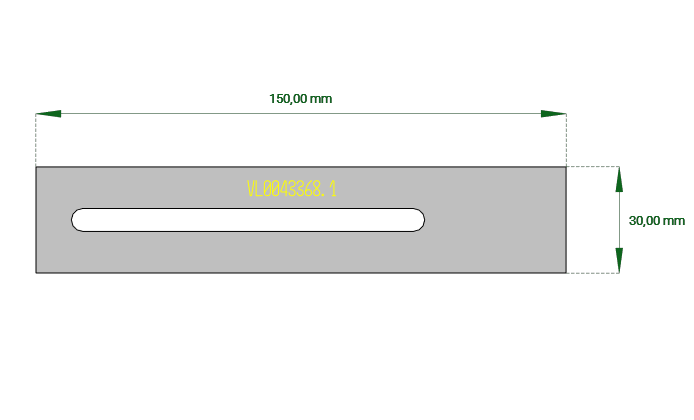 Stahllasche mit Loch | 150/30mm