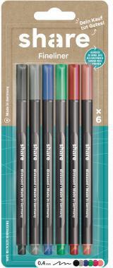 SHARE Fineliner share 0,4mm 6 Farben 6 St./Pack. share 0,4mm 6 Farben 6 St./Pack.