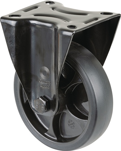 Bockrolle D.125mm Trgf.120kg Gum.Platte