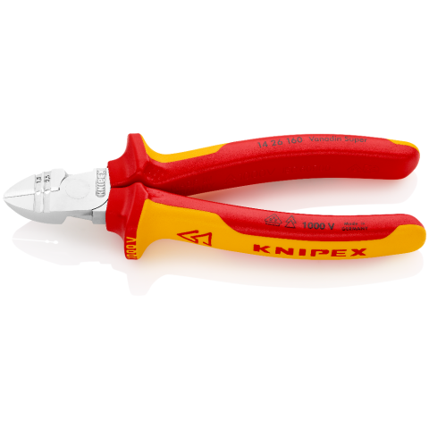 KNIPEX Abisolier-Seitenschneider mit Mehrkomponenten-Hüllen, VDE-geprüft
