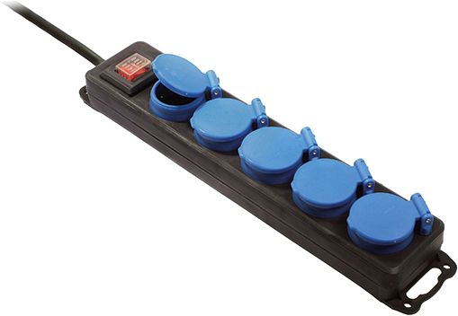 Steckdosenleiste 5fach mit Ein/Aus-Schalter 4,5m IP44