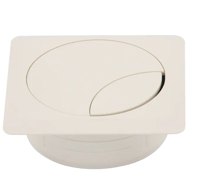 Ø 80 mm Kabeldurchlass quadratisch | Reinweiß RAL 9010