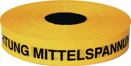 KELMAPLAST Trassenwarnband  Achtung Mittelspannungskabel Breite 40 mm Länge 250 m gelb