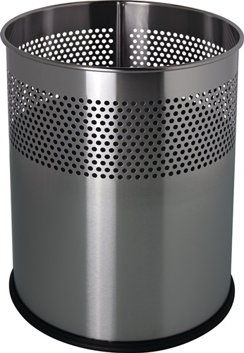 Papierkorb 15l H321xØ255mm rd.VA silber