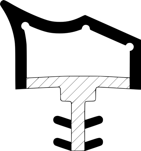 Zimmertürdichtung ADTP-433-2K Nut 4mm 12