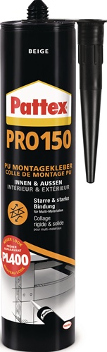Montagekleber PU PRO150 beige 495g PATTE