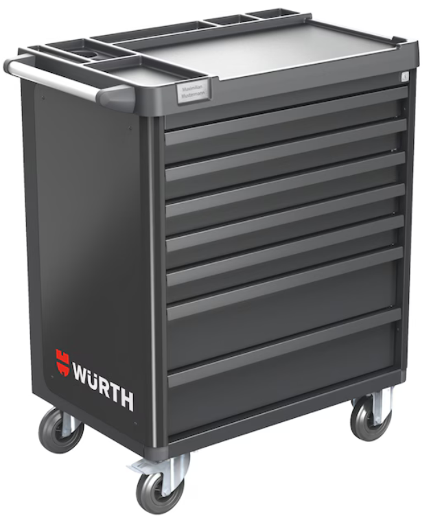 Würth System-Werkstattwagen BASIC 8.8 "Verkehrsschwarz" I 7 Schubladen