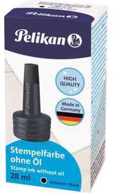 PELIKAN Stempelfarbe Pelikan 4K Gummistempel Polymerstempel schwarz Kunststoffflasche 28ml