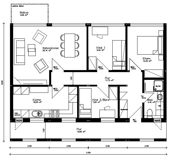 4-Zimmer Wohnung | Flatline