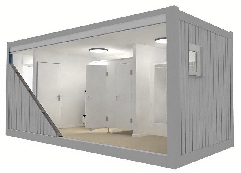 Modulraum Typ 774 als Sanitärmodul mit WC & Duschen