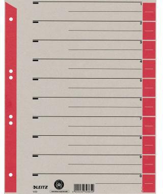 LEITZ Trennblatt Leitz DIN A4 Überbreite Kraftkarton recycelt rot schwarz 25 St./Pack.