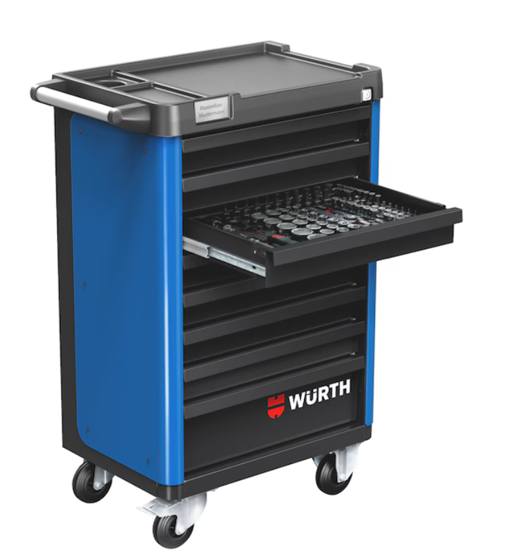 Würth System-Werkstattwagen BASIC 8.4 "Enzianblau" I 8 Schubladen