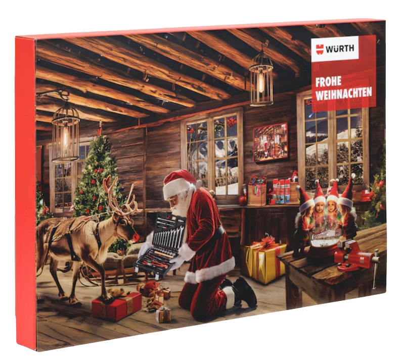 Out# Adventskalender von Würth 2025 mit 30-teiliger Werkzeugbox