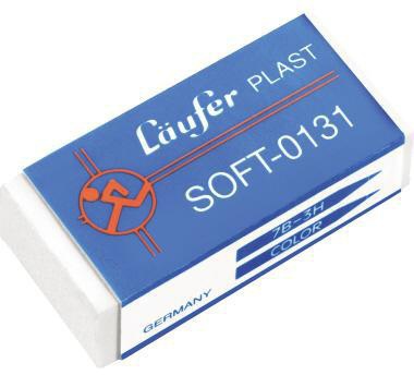 LÄUFER Radierer Läufer Plast Soft Bleistifte Buntstifte 1,9 x 1,2 x 4,1 cm (B x H x L) Kunststoff weiß