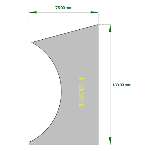 Stahlplatte Freiform 130/75mm