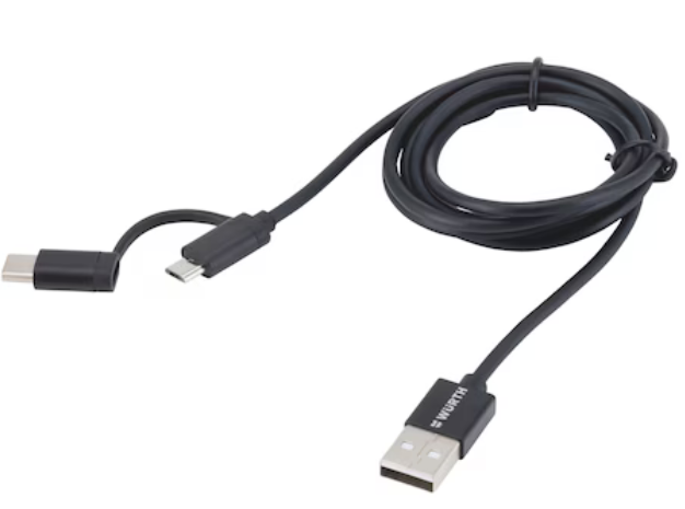 Daten- und Ladekabel 2 in 1 USB Micro und USB Type C / USB Type A