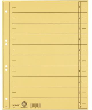 LEITZ Trennblatt Leitz DIN A4 Überbreite Manilakarton recycelt gelb schwarz 100 St./Pack.