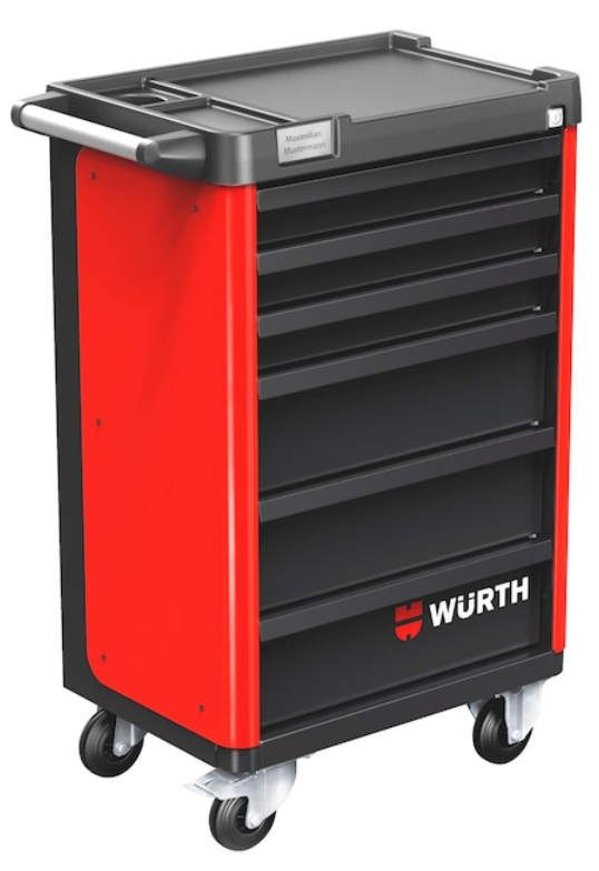 Würth System-Werkstattwagen BASIC 8.4 "Verkehrsrot" I 6 Schubladen