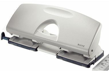 LEITZ Doppellocher Leitz 8 x 8 x 8cm 16 Bl. (80 g/m²) mit Anschlagschiene grau