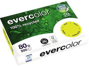 CLAIREFONTAINE Kopierpapier Clairefontaine evercolor DIN A4 80g/m² 100 % Altpapier gelb 500 Bl./Pack.