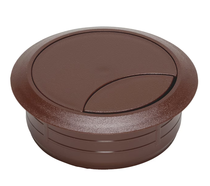 Ø 60 mm Kabeldurchlass rund, zweiteilig | Mahagoni RAL 8016