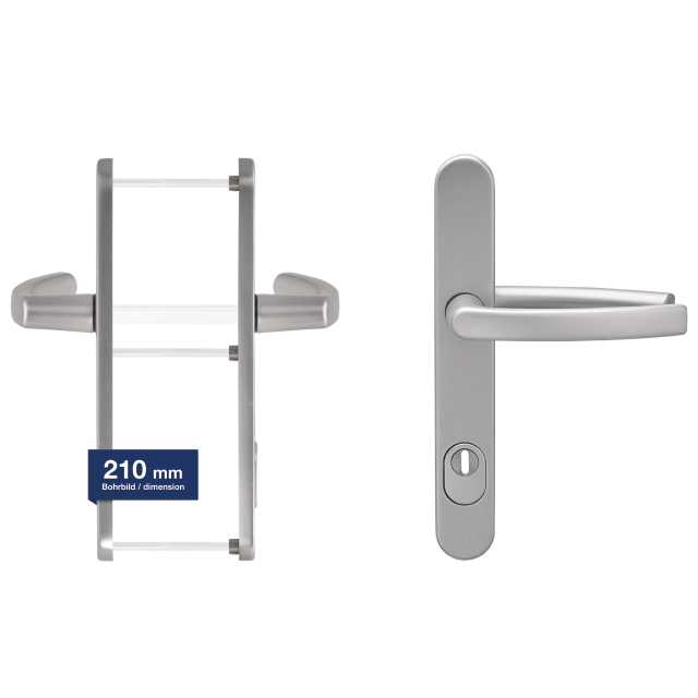 BG Drückergarnitur DGT35/92/210 ZA AL Weiß o. Befestigungsset