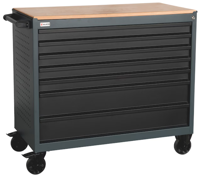 System-Werkstattwagen WE 12.8 I 7 Schubladen I Holzplatte