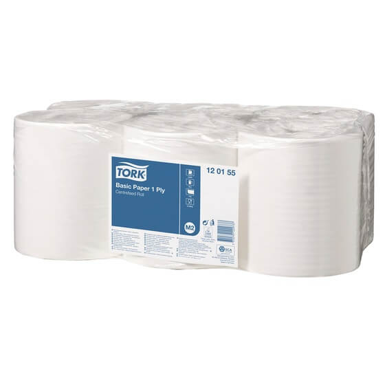 300 m Rolle Wischtuch universal Innenabrollung weiß 1-lagig (VE 6)