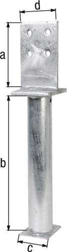 T-Pfostenträger 130x500x80x90mm STA roh