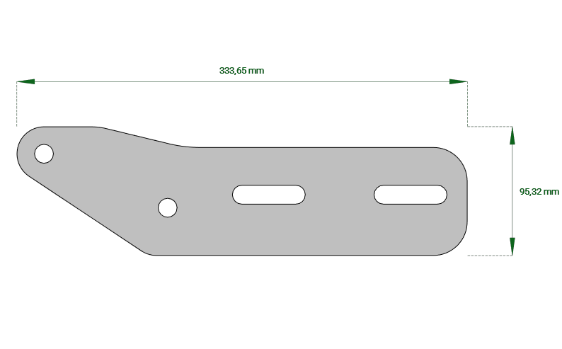 Verstellblech Lasche | 334/95 mm