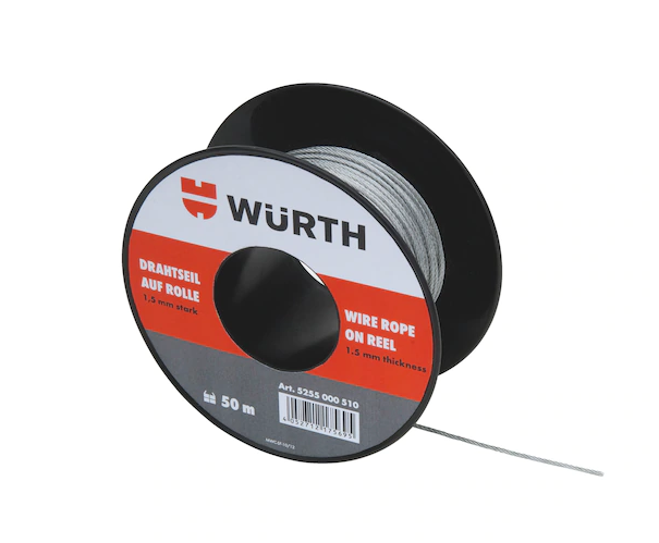 3,0 mm Drahtseil vz. 1,15 KN im Zuschnitt