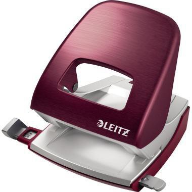 LEITZ Locher Leitz NeXXt Style 5006 8cm 30 Bl. (80 g/m²) mit Anschlagschiene granat rot